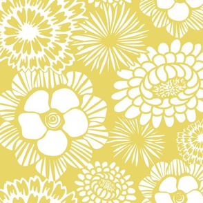 Festibloom - Modern Floral Citron Yellow