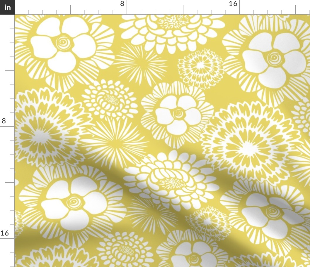 Festibloom - Modern Floral Citron Yellow