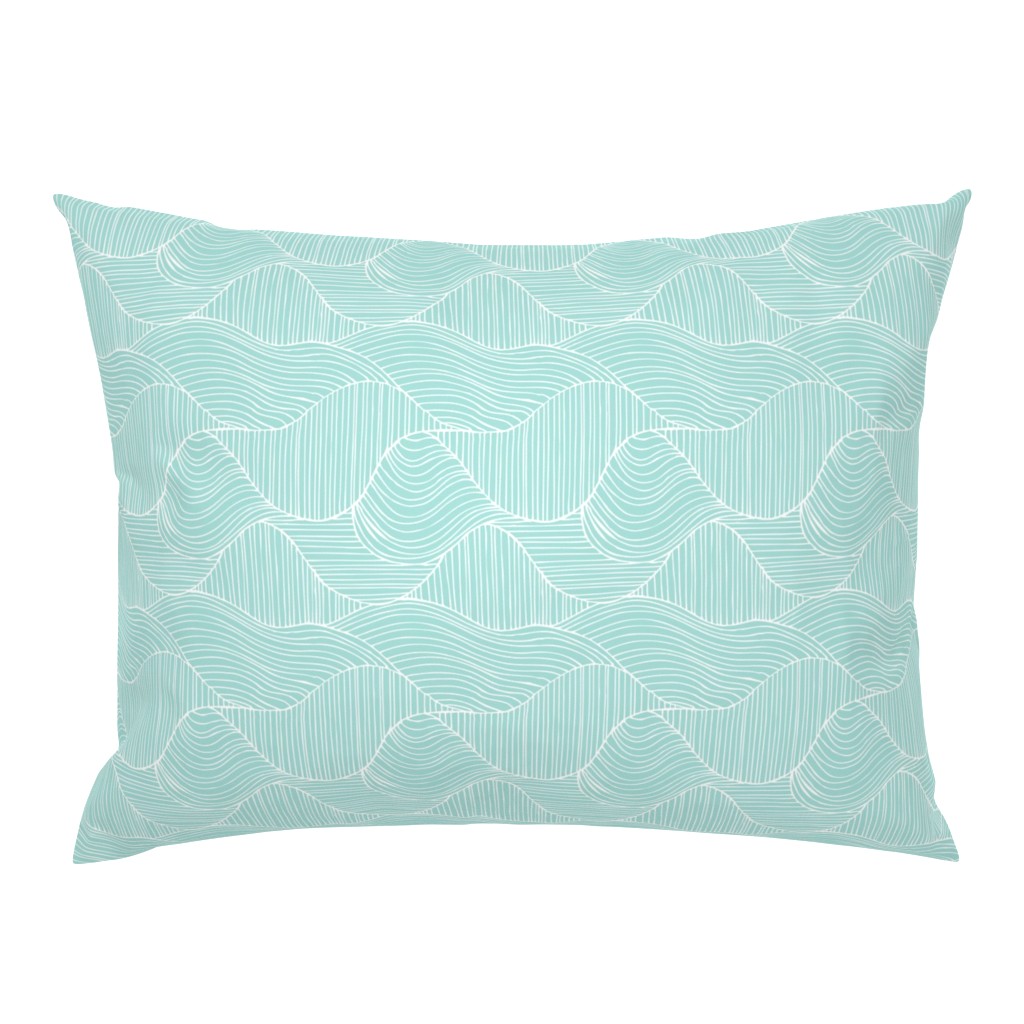 Dunes - Geometric Waves Stripes Light Aqua Regular Scale