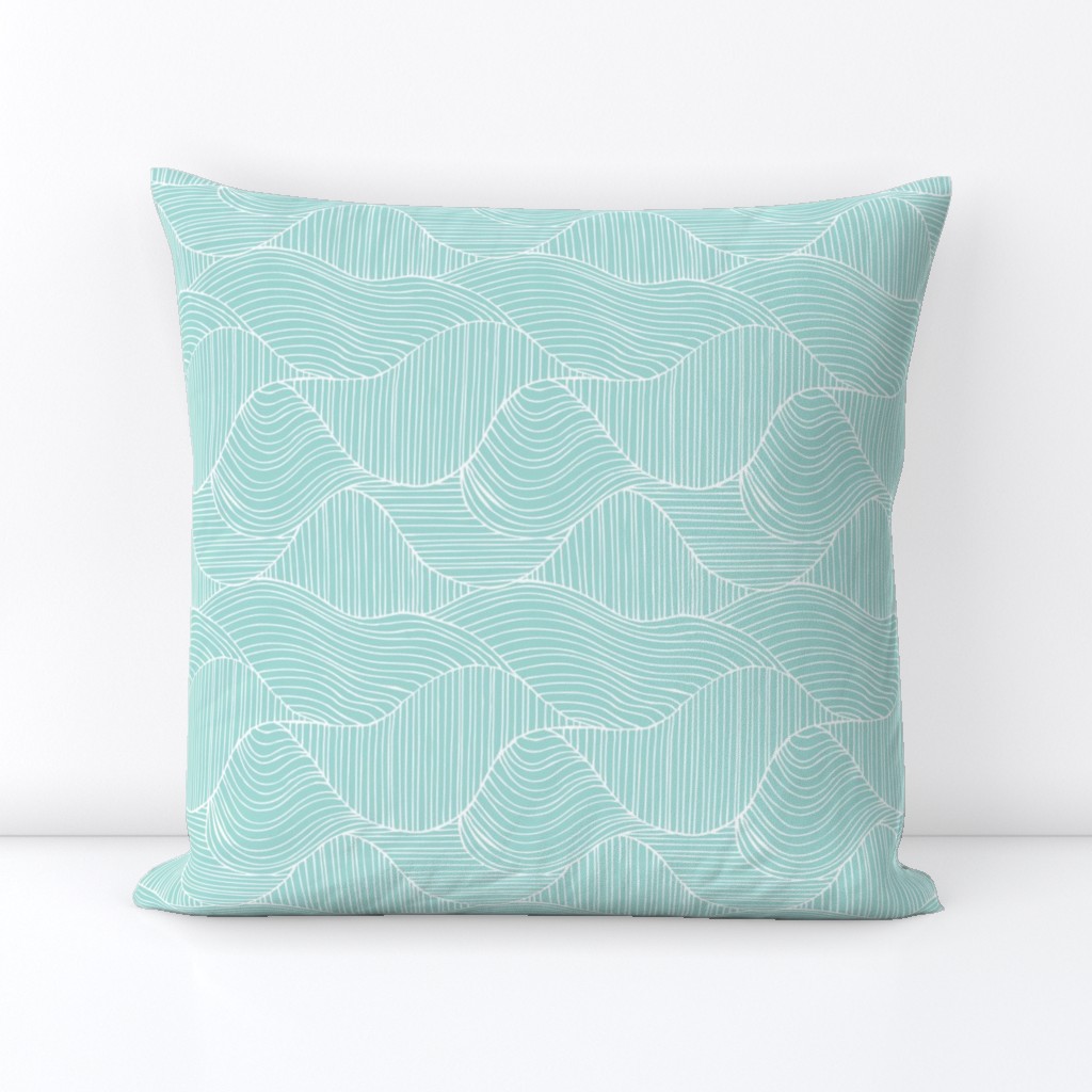 Dunes - Geometric Waves Stripes Light Aqua Regular Scale