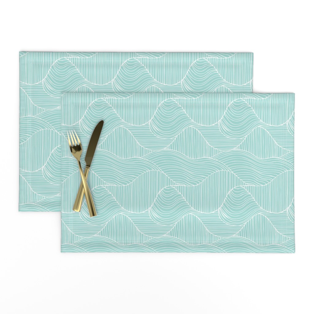 Dunes - Geometric Waves Stripes Light Aqua Regular Scale