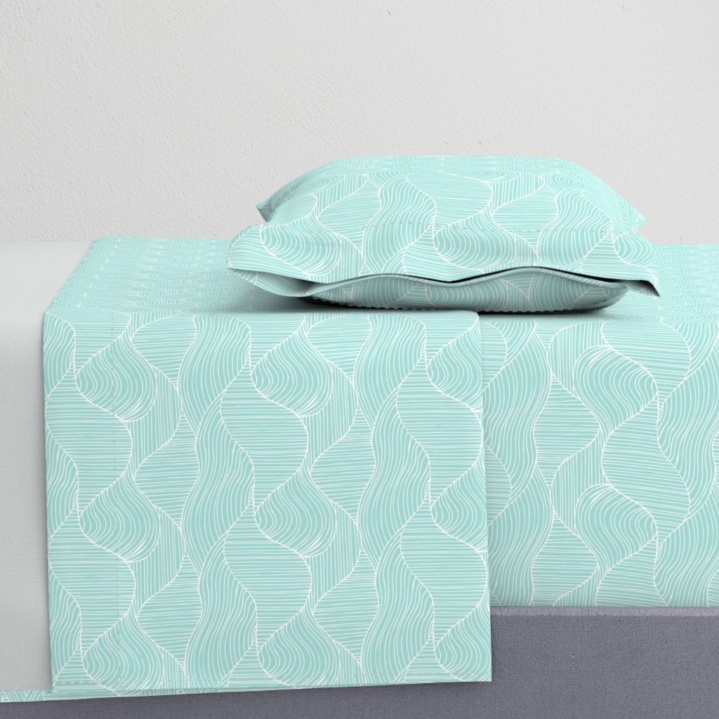 Dunes - Geometric Waves Stripes Light Aqua Regular Scale