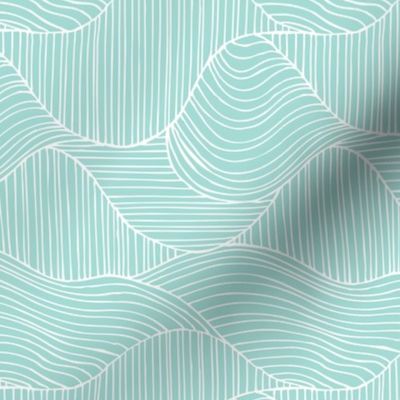 Dunes - Geometric Waves Stripes Light Aqua Regular Scale