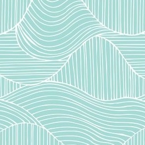 Dunes - Geometric Waves Stripes Light Aqua Regular Scale
