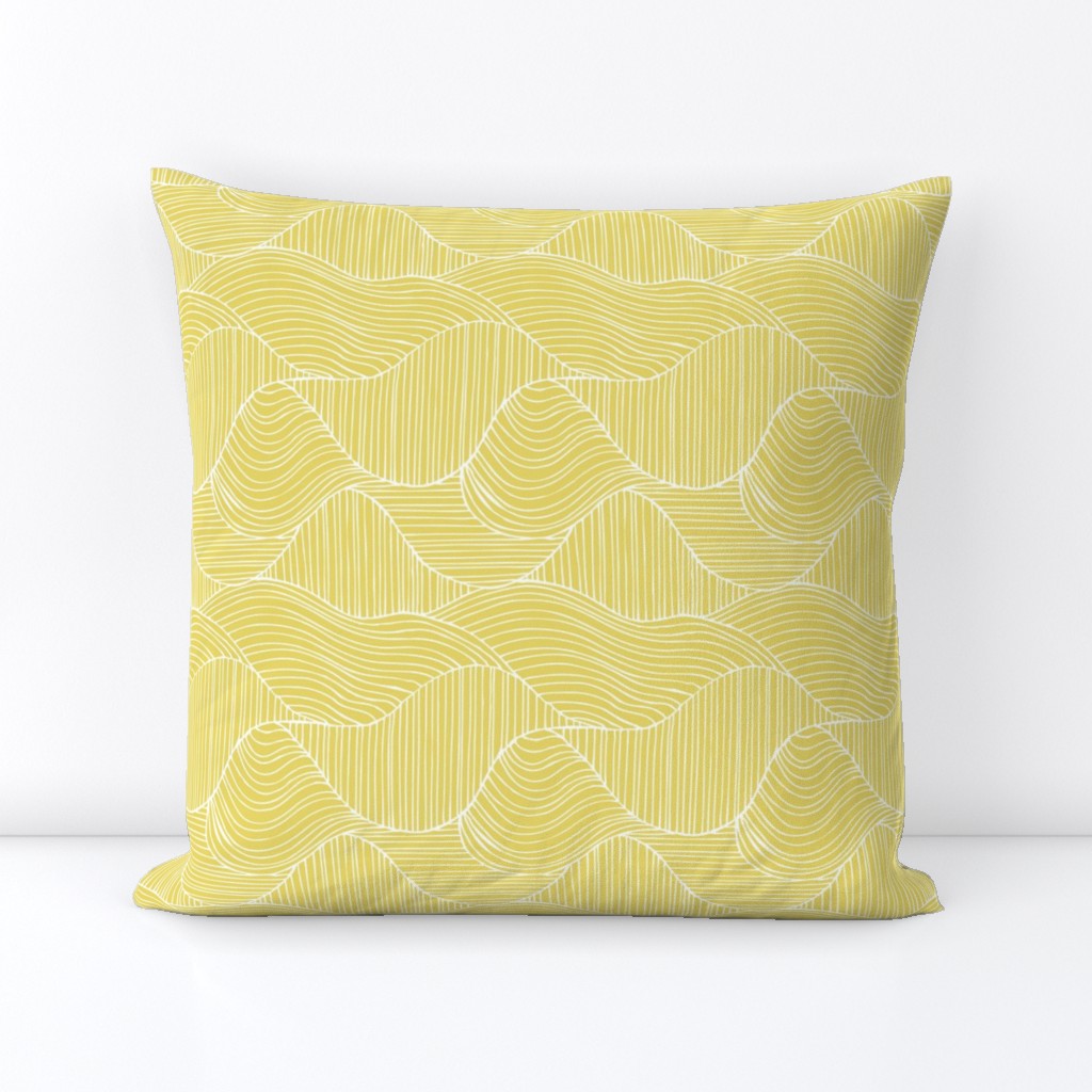 Dunes - Geometric Waves Stripes Citron Yellow Regular Scale