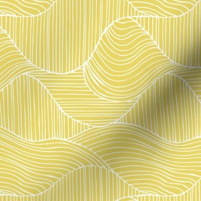 Dunes - Geometric Waves Stripes Citron Yellow Regular Scale