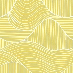 Dunes - Geometric Waves Stripes Citron Yellow Regular Scale