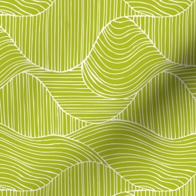 Dunes - Geometric Waves Stripes Lime Green Regular Scale