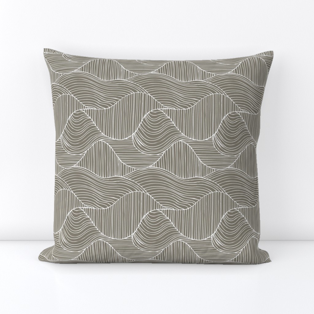 Dunes - Geometric Waves Stripes Taupe Regular Scale