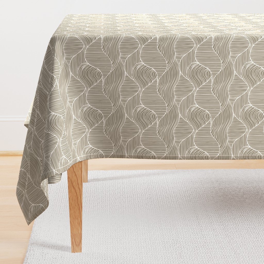 Dunes - Geometric Waves Stripes Taupe Regular Scale