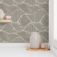 Dunes - Geometric Waves Stripes Taupe Regular Scale