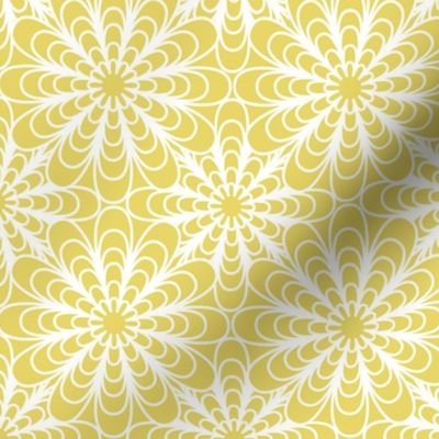 Flora - Geometric Flowers Citron Yellow