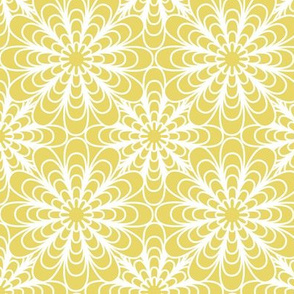 Flora - Geometric Flowers Citron Yellow
