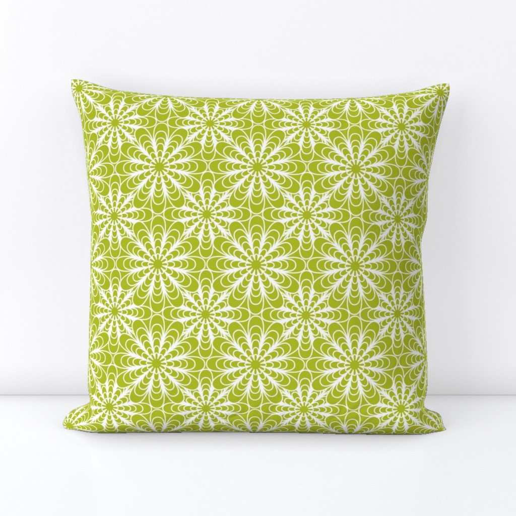 Flora - Geometric Flowers Green