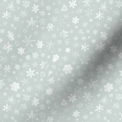 photographic snowflakes on ice grey