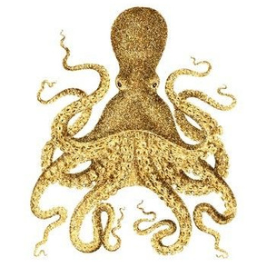 Gold Glitter Octopus