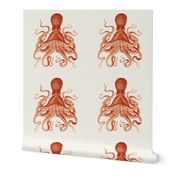 18" Octopus Pillow Squares in Coral