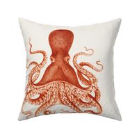 18" Octopus Pillow Squares in Coral