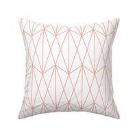 Diamond Grid - Coral white