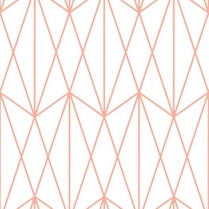 Diamond Grid - Coral white