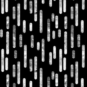 White on Black Inky Rounded Lines Pattern