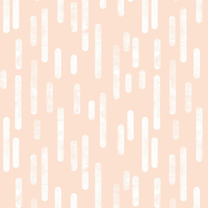 White on Pale Peach Inky Rounded Lines Pattern