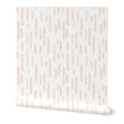 Pale Peach on White Inky Rounded Lines Pattern