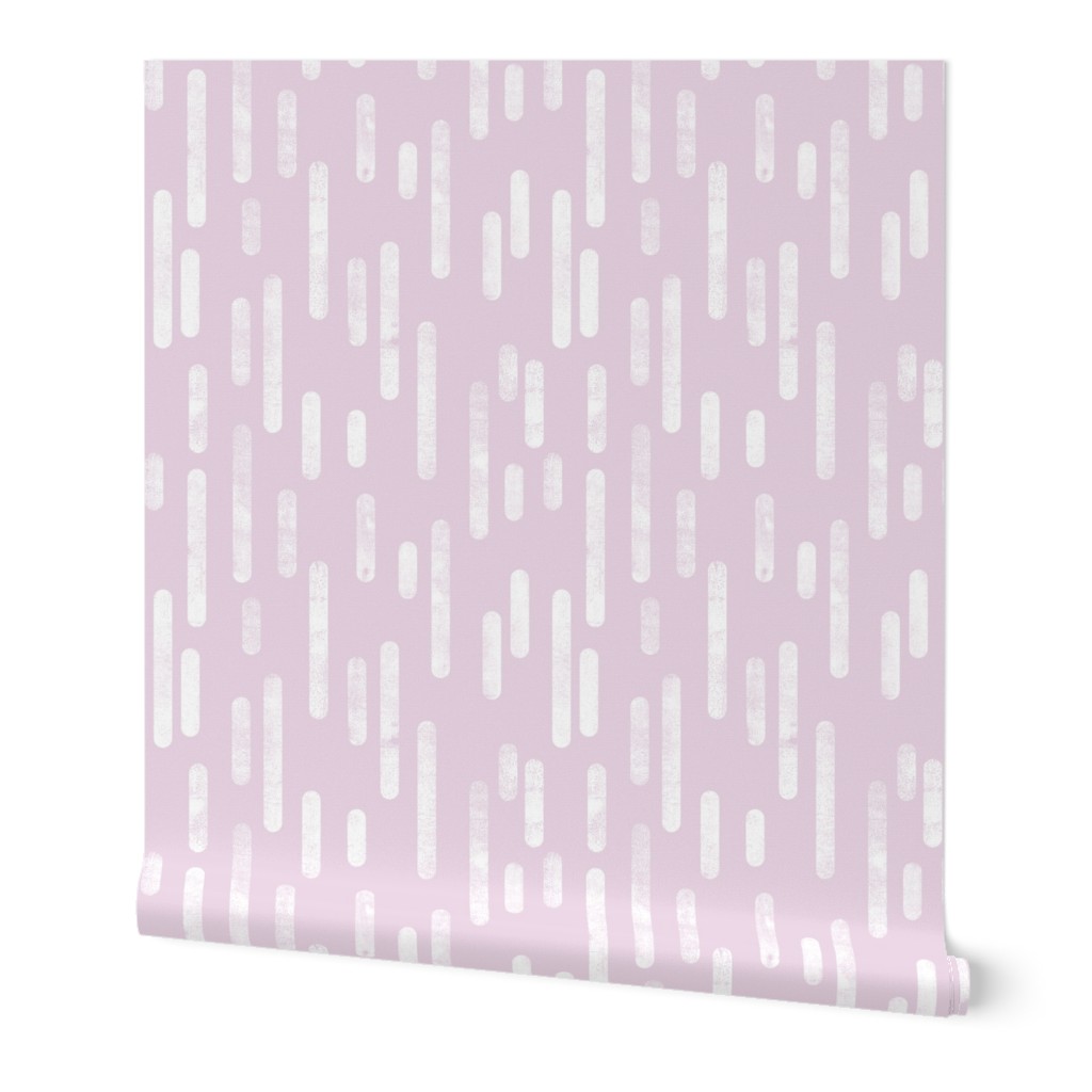 White on Dusty Pink Inky Rounded Lines Pattern