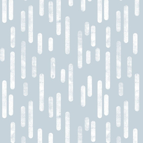 White on Dusty Blue Inky Rounded Lines Pattern