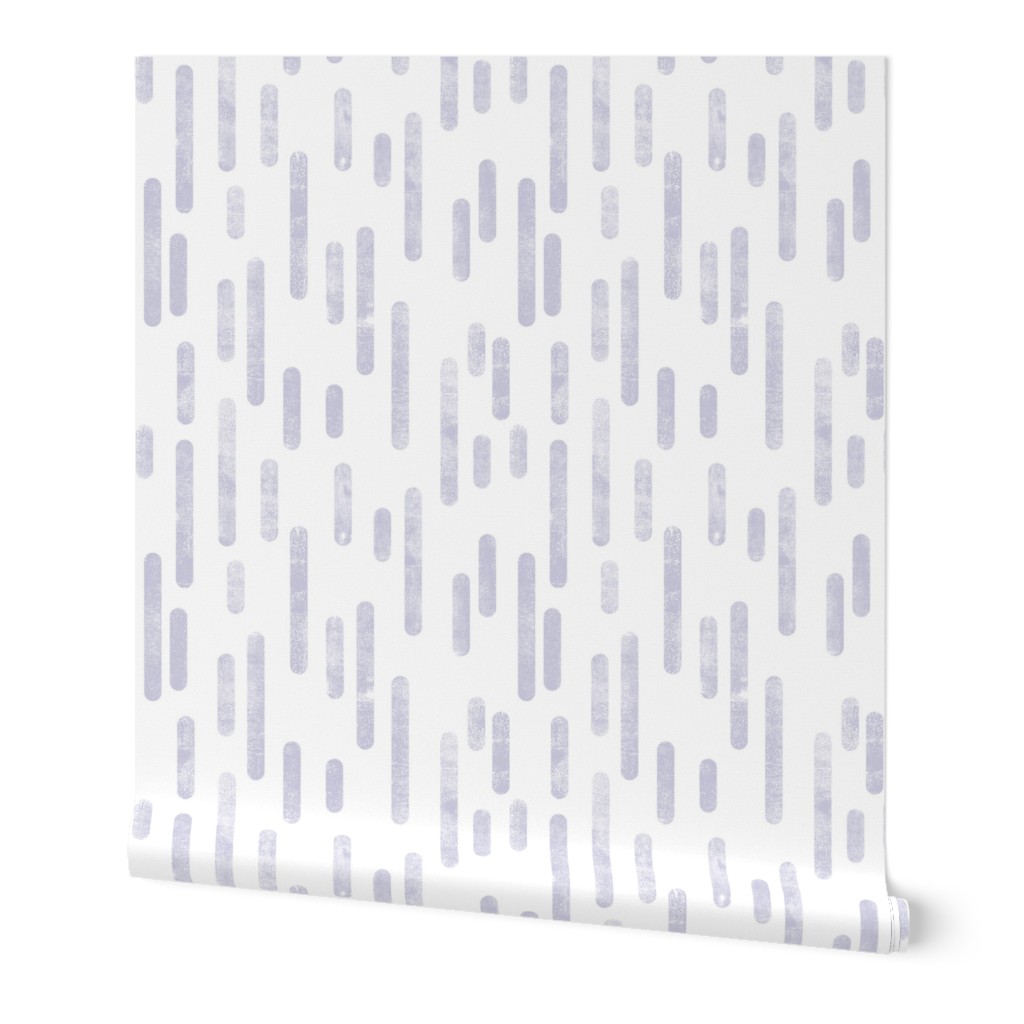 Dusty Purple on White Inky Rounded Lines Pattern