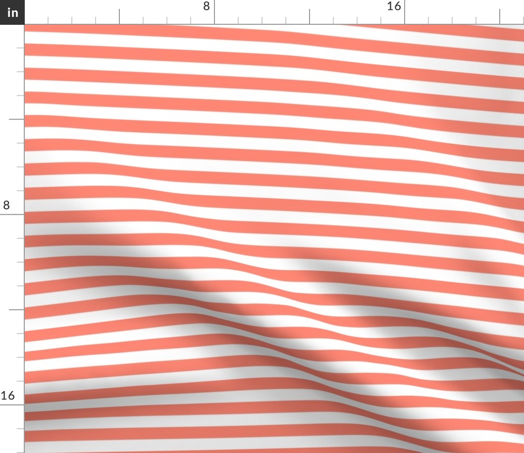 HRDS* Skinny Coral & White Stripes