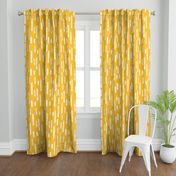 White on Mustard Yellow | Large Scale Inky Rounded Lines Pattern