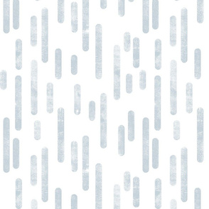 Dusty Blue on White Inky Rounded Lines Pattern