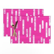 White on Bright Pink | Large Scale Inky Rounded Lines Pattern