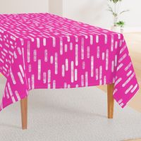 White on Bright Pink | Large Scale Inky Rounded Lines Pattern