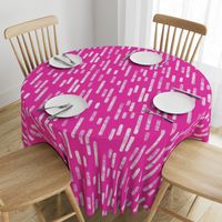 White on Bright Pink | Large Scale Inky Rounded Lines Pattern