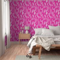 White on Bright Pink | Large Scale Inky Rounded Lines Pattern