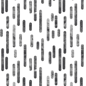 Graphite on White Inky Rounded Lines Pattern