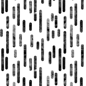 Black on White Inky Rounded Lines Pattern