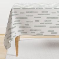 Gray-Green on White | Large Scale Inky Rounded Lines Pattern