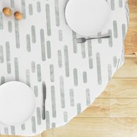 Gray-Green on White | Large Scale Inky Rounded Lines Pattern