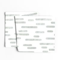 Gray-Green on White | Large Scale Inky Rounded Lines Pattern