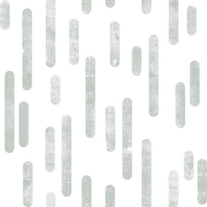 Gray-Green on White | Large Scale Inky Rounded Lines Pattern