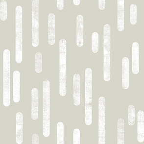 White on Beige | Large Scale Inky Rounded Lines Pattern