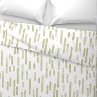 Pale Pistachio on White | Large Scale Inky Rounded Lines Pattern