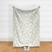 Pale Pistachio on White | Large Scale Inky Rounded Lines Pattern