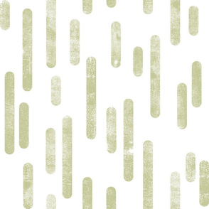 Pale Pistachio on White | Large Scale Inky Rounded Lines Pattern