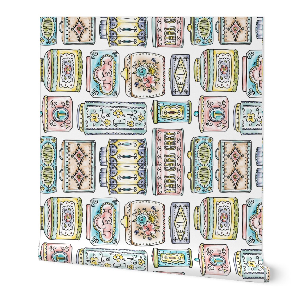 Tea Tins Kitchen Towel - Tea Towel