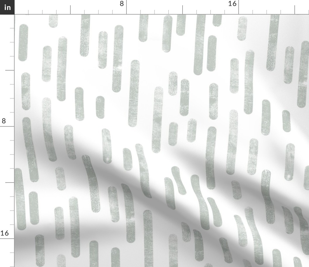 Light Gray Green on White Inky Rounded Lines Pattern