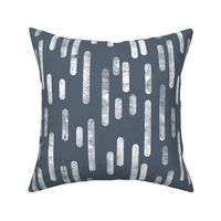 White on Blue-Gray Inky Rounded Lines Pattern